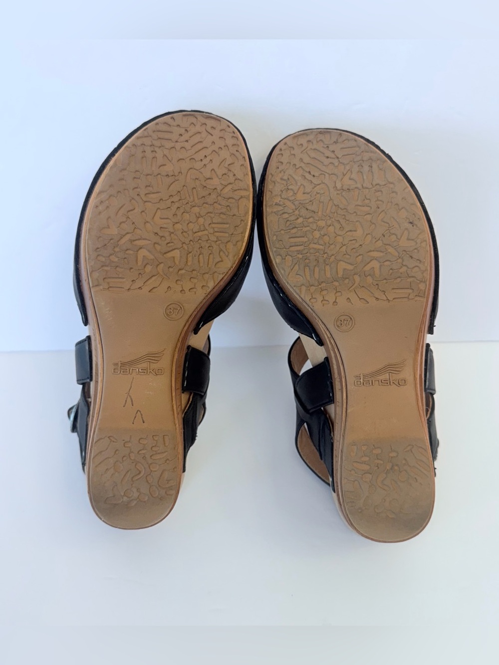 Bundle of Dansko Taci waxy calf leather Mary Jane clogs, black, brown, blue, 37 - Picture 6 of 10